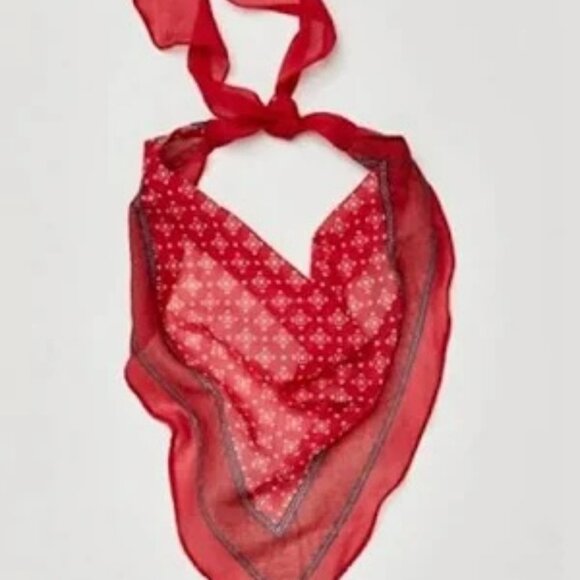 Free People Bridgette Bandana Hair Scarf or Neck Kerchief DARK BROWN NWOT - Picture 8 of 8